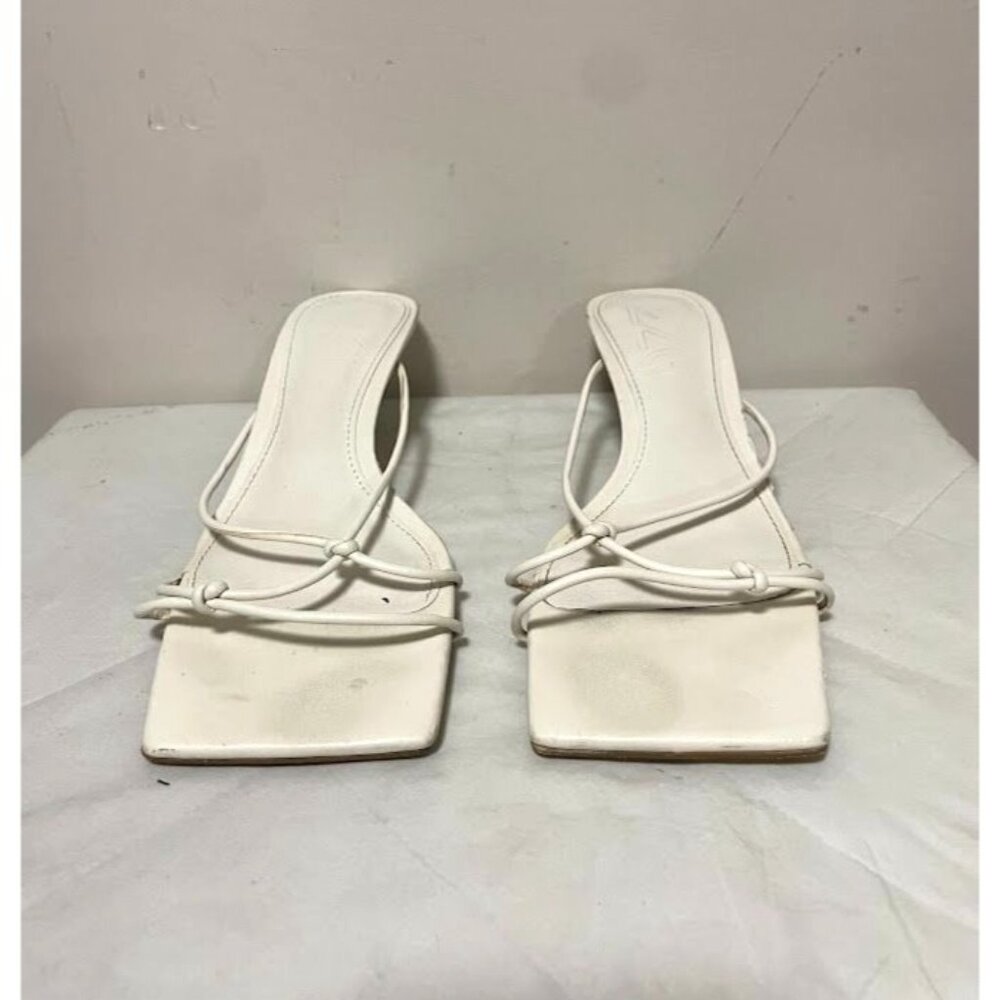Mango MNG Strappy Kitten Heel Open Toe Y2K 90s Casual White Womens Size 7.5 - Picture 3 of 5